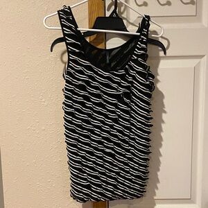 Maurices Black and White Wavy Striped Tank Top